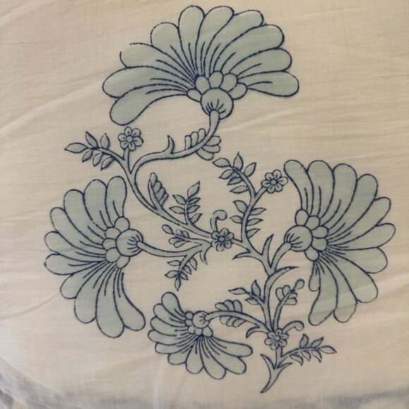 Soma Organic Cotton Pillow Hand Block Print Throw Blue White Boho Ethnic READ - Picture 9 of 13